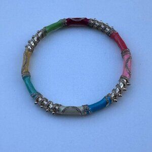 Single Enamel Gold Tone Bangle Bracelet